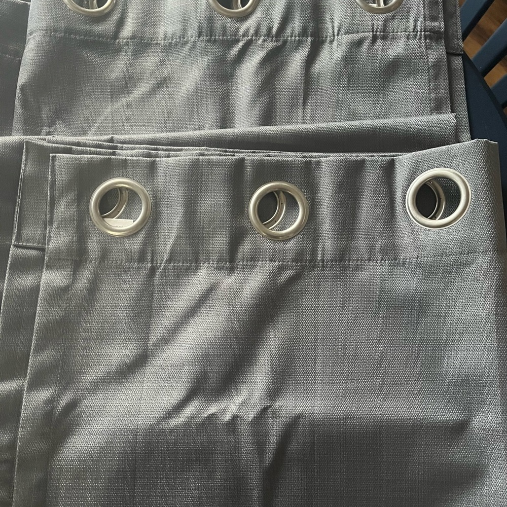 Gray Grommet Curtains - Picture 3 of 3